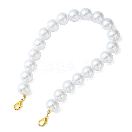 ABS Plastic Imitation Pearl Round Beaded Purse Straps AJEW-FZ00005-1