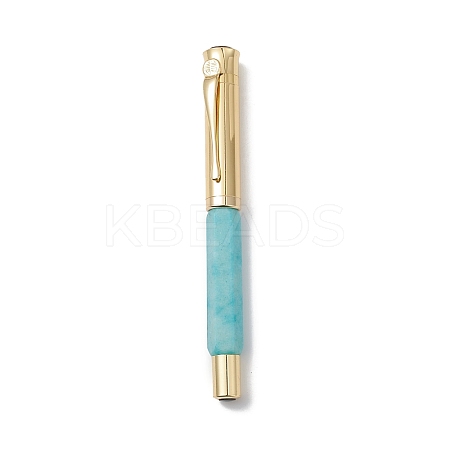 Dyed Natural Quartz Brass Pens AJEW-M209-04G-1