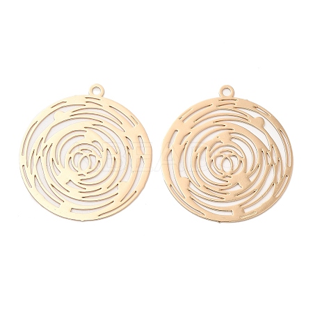 Long-Lasting Plated Brass Filigree Pendants KK-K336-25B-KCG-1
