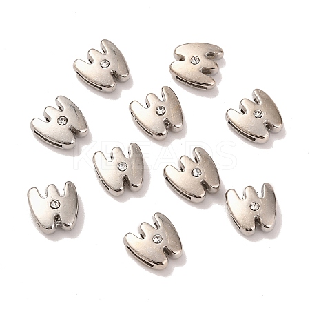 Letter Slider Beads for Watch Band Bracelet Making LS-ALRI-O012-W-NR-1