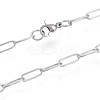 Non-Tarnish 304 Stainless Steel Paperclip Chain Necklace NJEW-M183-04P-3