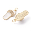 Brass Micro Pave Clear Cubic Zirconia Pendants X1-ZIRC-A019-10G-2