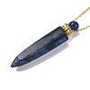 Dyed Natural Lapis Lazuli Bullet Shaped Perfume Bottle Pendant Necklaces G-B089-02G-09-3