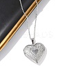 Anti-Tarnish 304 Stainless Steel Heart Locket Pendant Cable Chain Necklaces for Women NJEW-M050-04F-P-1