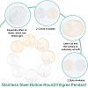 8Pcs 2 Style 201 Stainless Steel Filigree Charms STAS-DC0001-04-5