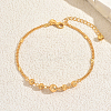 Beach Brass Round Beaded Anklets for Vacation and Summer BC8188-3-1