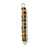Natural Tiger Eye & Electroplated Synthetic Non-magnetic Hematite Heishi Connector Charms PALLOY-JF03291-06-1