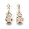 Brass Micro Pave Clear Cubic Zirconia Pendants X-KK-S359-113-RS-1