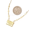 Brass Bag Locket Pendant Cross Link Chain Necklaces for Women NJEW-JN05838-3
