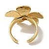 Flower Rack Plating Brass Cuff Rings for Women RJEW-G323-06G-3