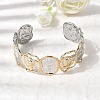 Hammered 304 Stainless Steel Cuff Bangles for Women BJEW-P371-01B-2