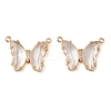 Brass Pave Faceted Glass Connector Charms FIND-Z020-03K-1