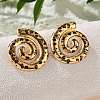 304 Stainless Steel Enamel Stud Earrings EJEW-Z084-15G-03-3