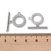 Rack Plating Brass Micro Pave Clear Cubic Zirconia Toggle Clasps KK-M272-11P-3