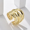 Brass Multi-layer Cuff Finger Rings RJEW-C120-03G-1