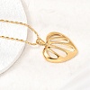 304 Stainless Steel & Natural White Shell Hollow Heart Pendant Necklaces for Women SA-CBAD22F-06G-5