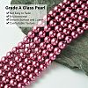 Eco-Friendly Glass Pearl Beads Strands X-HY-A008-8mm-RB027-2