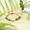 Evil Eye Star Heart Braided Bead Bracelet for Kid BJEW-JB06777-2