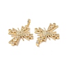 Cross Brass Micro Pave Clear Cubic Zirconia Pendants KK-G435-25G-4