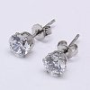 Cubic Zirconia Ear Studs STAS-E051-3H-1