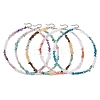 Natural Rose Quartz & Quartz Crystal & Amethyst & Howlite & Apatite & Carnelian & Citrine & Tiger Eye & Green Aventurine Chip Beaded Necklaces NJEW-JN05099-1
