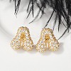 Brass Micro Pave Cubic Zirconia Stud Earrings EJEW-Z091-04G-A-5