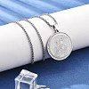201 Stainless Steel Rhinestone Pendant Necklaces for Women NJEW-U021-03P-2