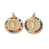 Brass Colorful Cubic Zirconia Pendants KK-E068-VA035-2-1