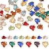 20Pcs Brass Micro Pave Cubic Zirconia with Glass Charms KK-YW0002-93-1