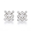 925 Sterling Silver Micro Pave Clear Cubic Zirconia Slide Charms STER-T007-145P-1