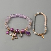 2Pcs 2 Style Glass Beaded Stretch Bracelets Set BJEW-WH0016-21B-1