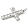 Rack Plating Brass Micro Pave Cubic Zirconia Pendants KK-K392-17A-P-2