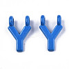 Spray Painted Alloy  2-Loop Link Pendants PALLOY-T075-48Y-RS-2