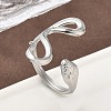 304 Stainless Steel Open Cuff Rings for Women RJEW-A079-06D-P-2
