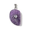 Natural Amethyst Carved Pendants G-P599-04P-08-1