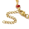 304 Stainless Steel Enamel Colorful Heart Link Chains Bracelets for Women BJEW-B079-01G-3