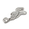 304 Stainless Steel Rhinestone Pendants STAS-V008-35P-2
