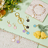 Pet Theme Alloy Enamel Dog Paw Print Charm Locking Stitch Markers HJEW-PH01706-5