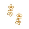 Flower Alloy & Rhinestone Dangle Stud Earrings FS-WG1D96C-01-4