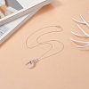 Natural Rose Quartz Geometry Pendant Necklace NJEW-JN04239-06-5