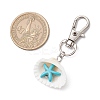 Synthetic Turquoise & Shell Pendant Decorations HJEW-JM03178-03-3