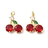 Cherry Brass Micro Pave Cubic Zirconia Pendants KK-L237-021G-01-1