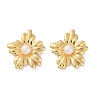 304 Stainless Steel ABS Plastic Pearl Stud Earrings for Women EJEW-U046-12A-G-4