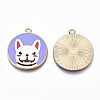 Eco-Friendly Alloy Enamel Pendants X-ENAM-Q437-055-NR-2