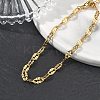 304 Stainless Steel Dapped Chains Bracelets for Women BJEW-D466-08C-G-5