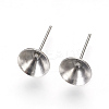 Non-Tarnish 304 Stainless Steel Post Stud Earring Settings STAS-E446-01E-P-2