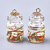Glass Bottle Pendants X-GLAA-T001-04C-2