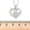 Mother's Day Brass Micro Pave Clear Cubic Zirconia Mother and Baby Heart Pendant Necklaces for Women NJEW-C085-01A-P-3