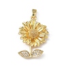 Brass Micro Pave Clear Cubic Zirconia Pendants KK-F924-12G-1
