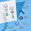 10Pair 5 Colors Ion Plating(IP) 304 Stainless Steel Chunky Huggie Hoop Earrings with 316 Surgical Stainless Steel Pin for Women EJEW-DC0001-16-3